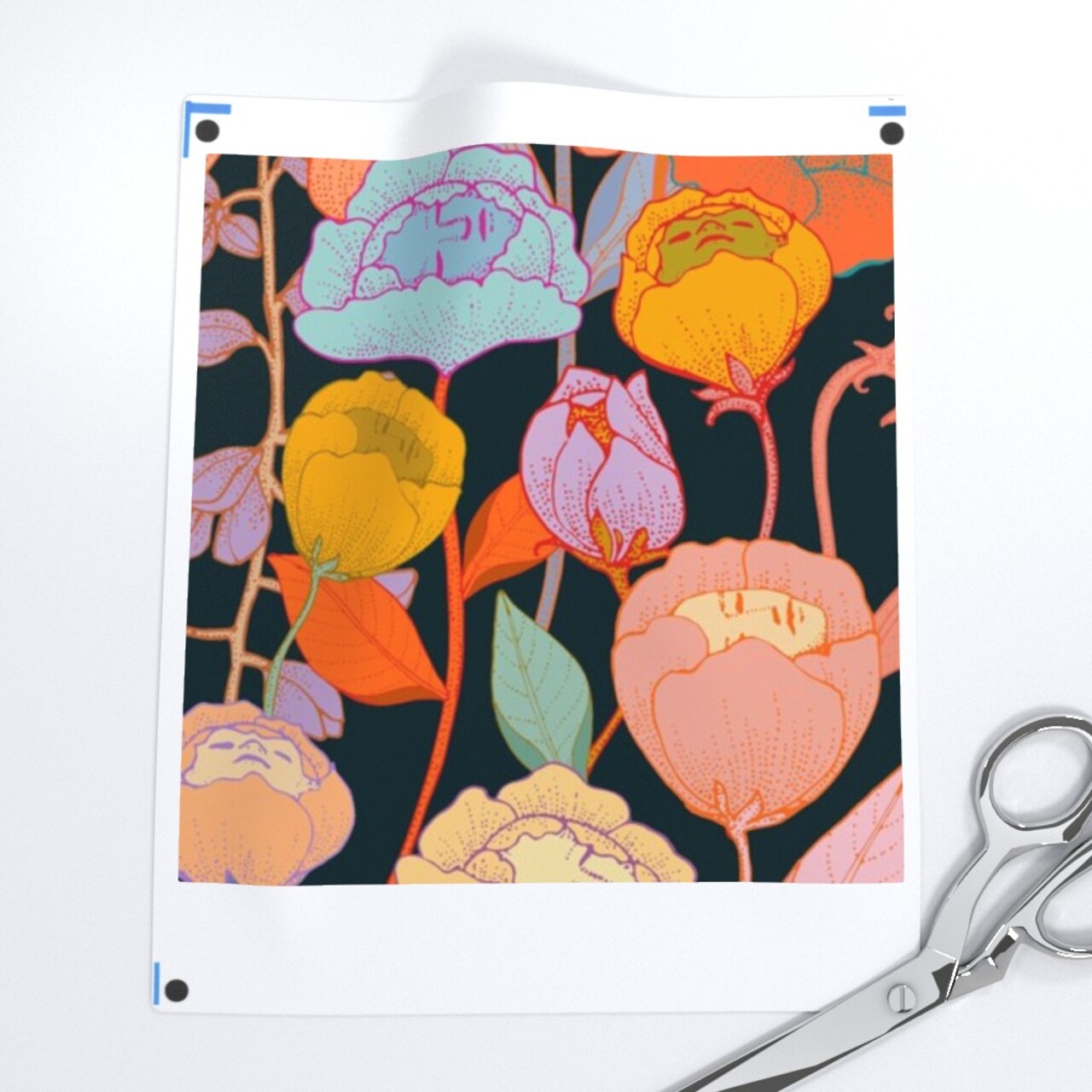Surreal Floral Flower Faces Spooky Fantasy Tropica Hawaiian Wonderland Exotic Magical Custom Removable Wallpaper by Spoonflower Peel & Stick Wallpaper 2FT Wide